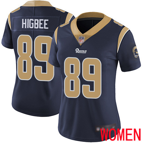 Los Angeles Rams Limited Navy Blue Women Tyler Higbee Home Jersey NFL Football #89 Vapor Untouchable->los angeles rams->NFL Jersey